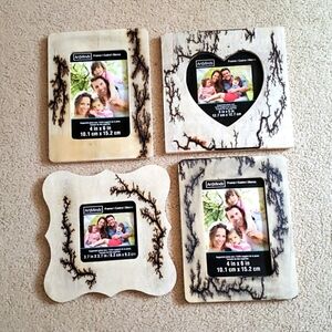 4 NWOT Wood Burned Frames
